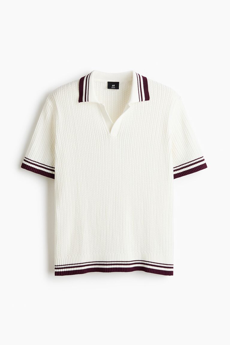 Regular Fit Textured-knit polo shirt