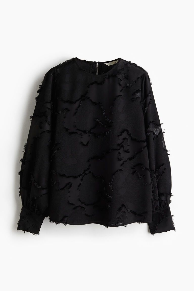 Jacquard-weave blouse