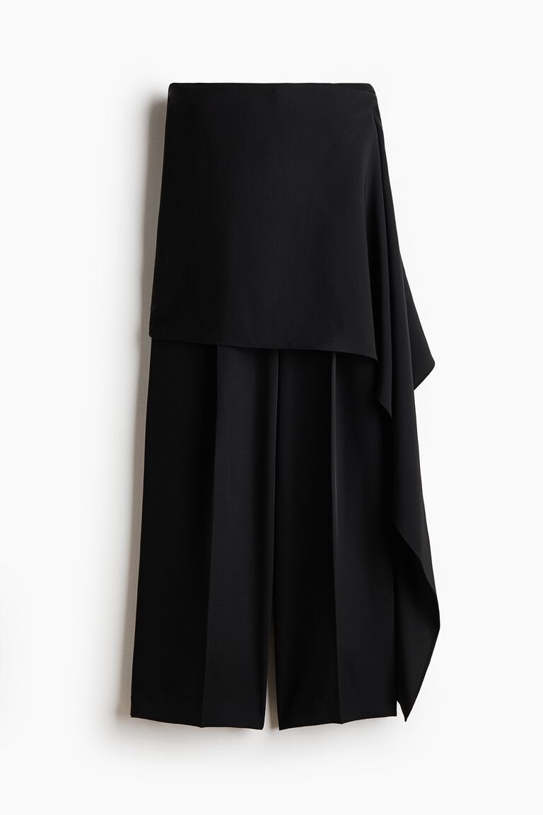 Tailored skirt-layered trousers