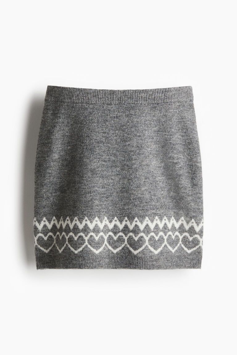 Jacquard-knit mini skirt