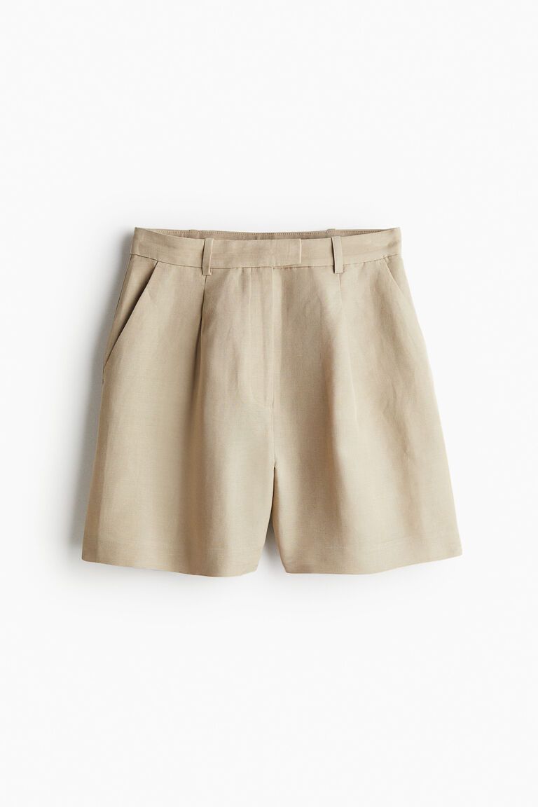 Linen-blend shorts