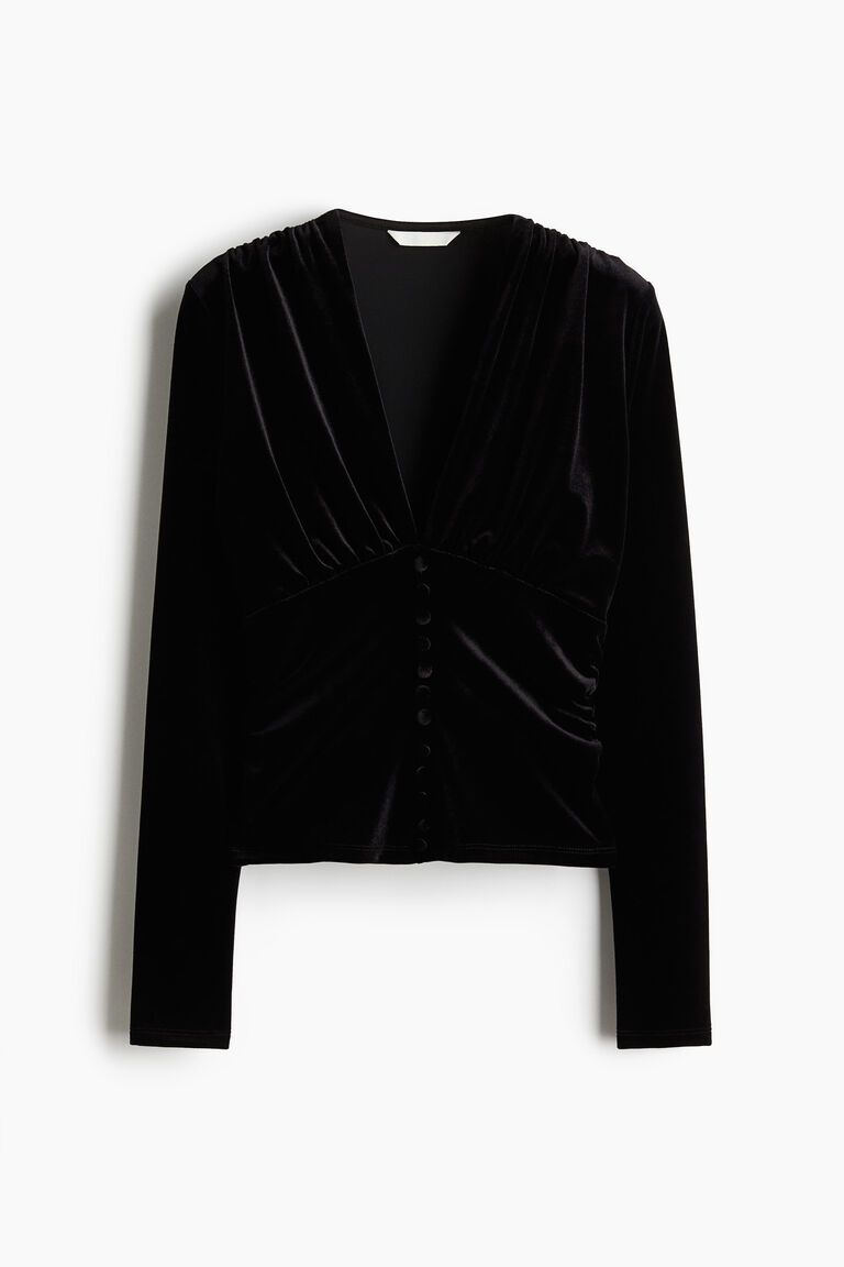 Draped velour top