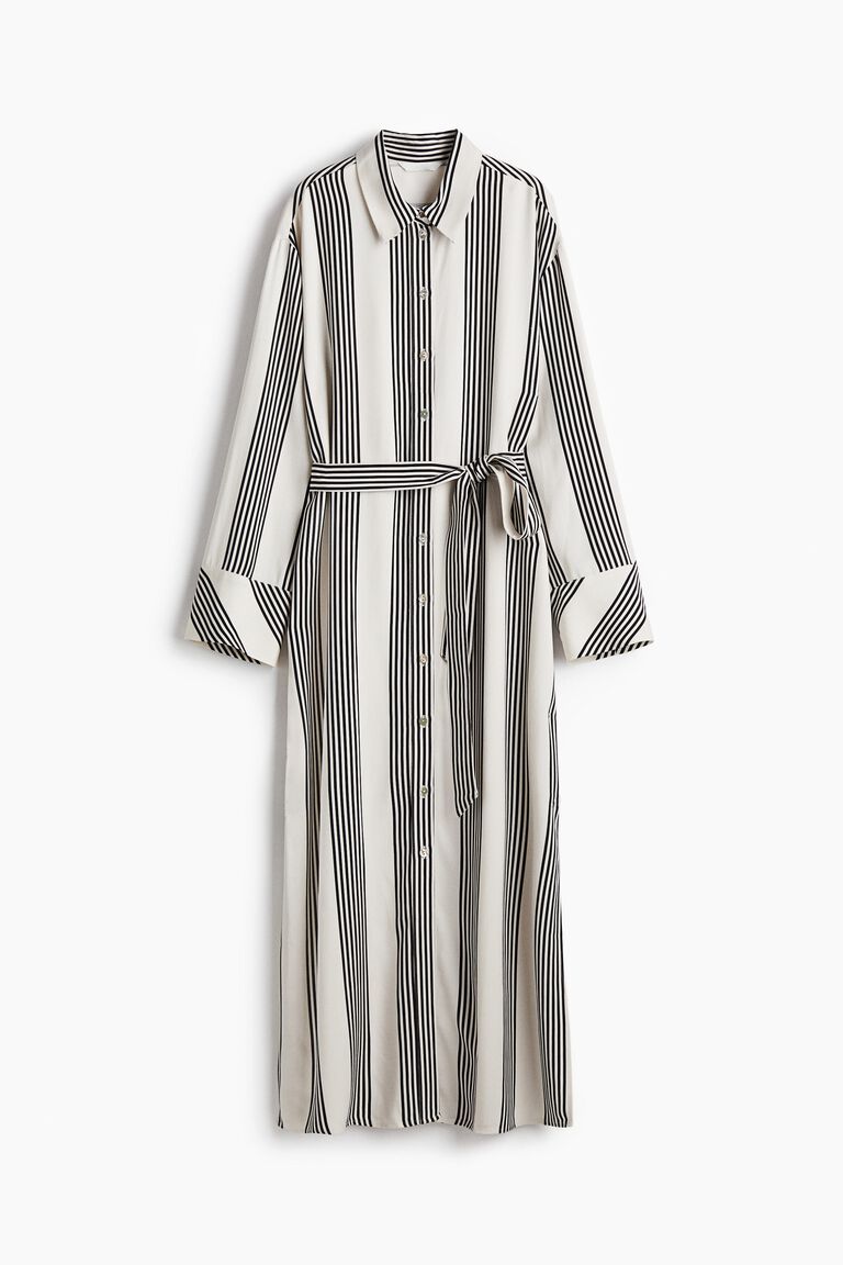 Tie-belt shirt dress