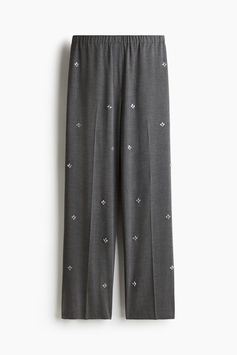 Rhinestone-embellished trousers