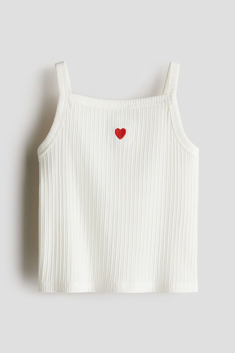 Embroidery-detail strappy top