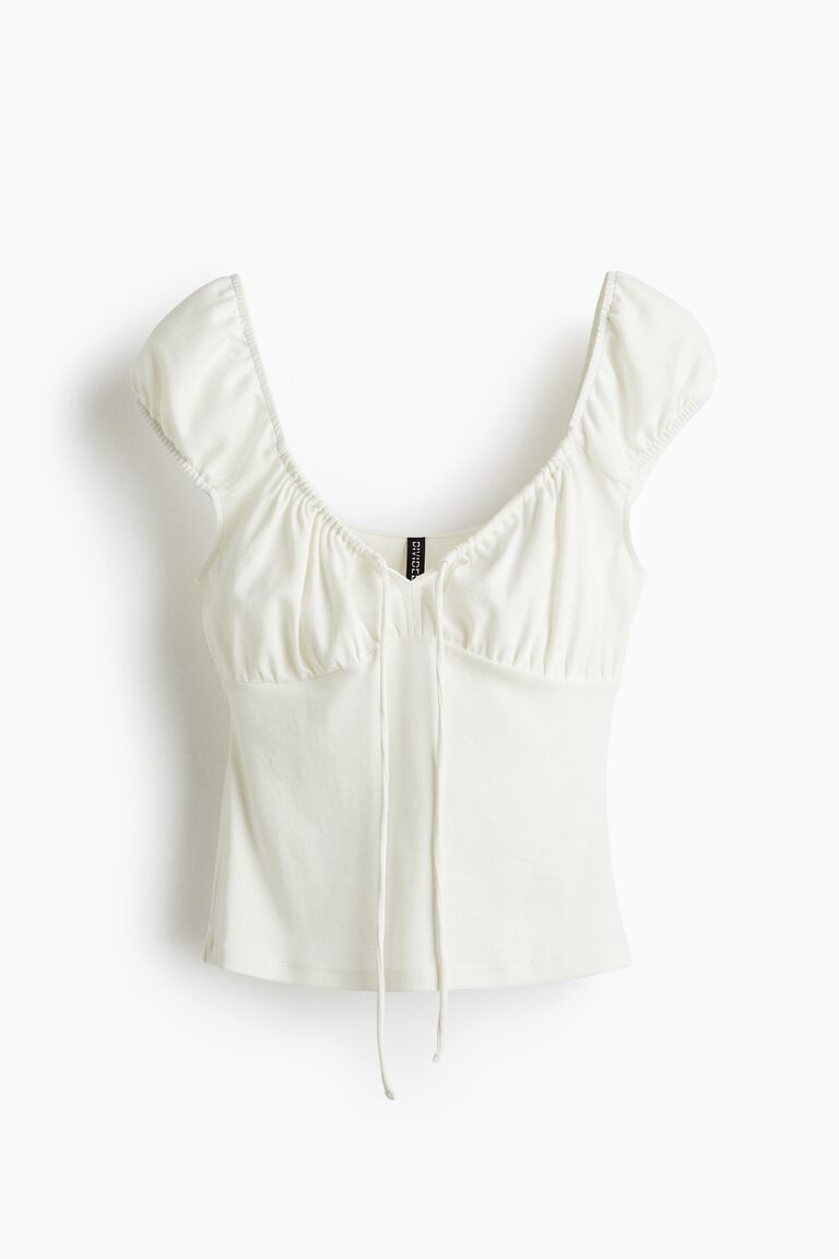 Drawstring-detail top