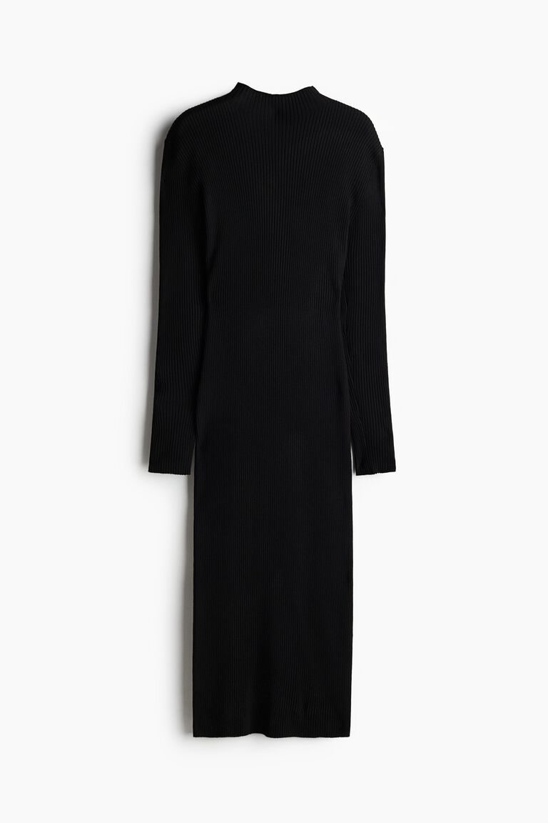 Rib-knit turtleneck dress