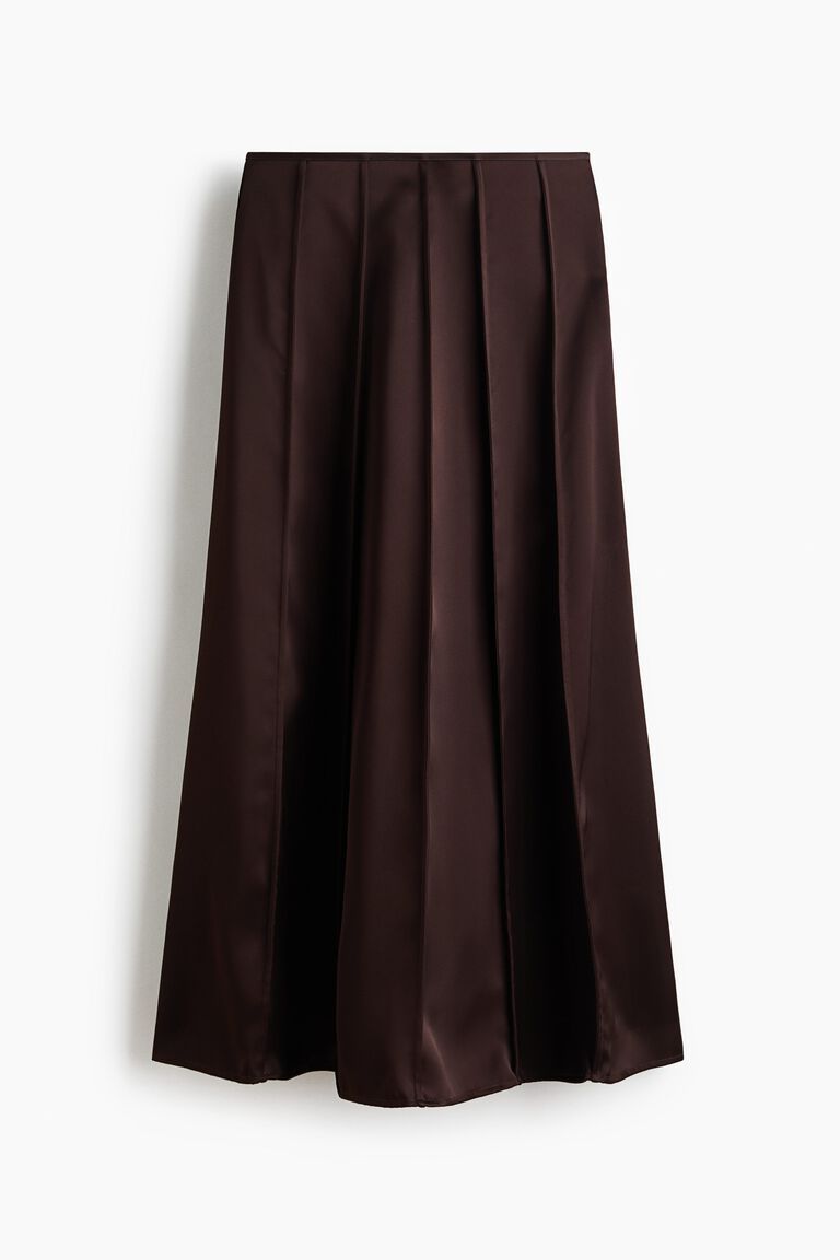 A-line satin skirt