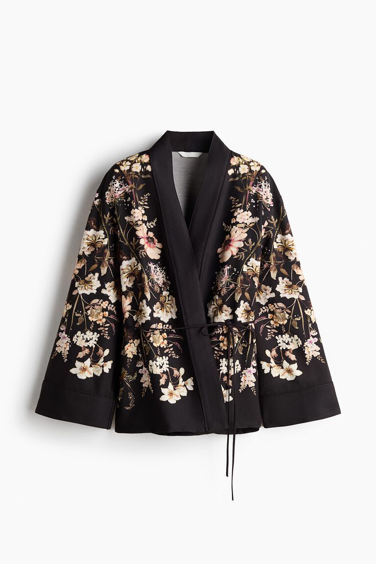Tie-belt twill jacket