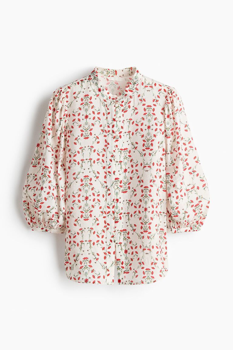 Balloon-sleeved blouse
