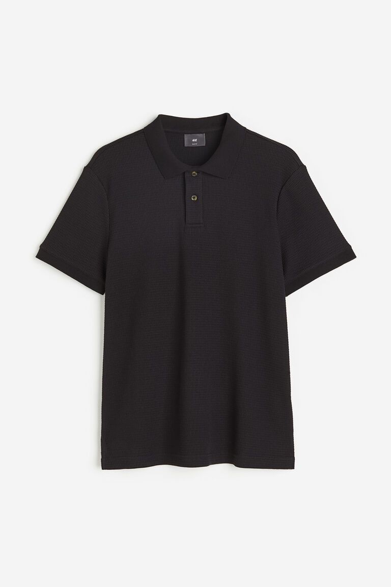 Slim Fit Waffled polo shirt