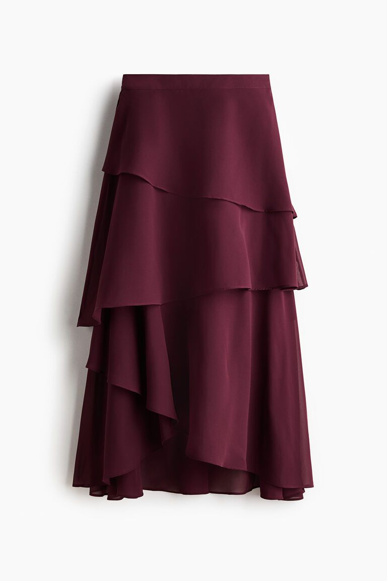 Tiered chiffon skirt