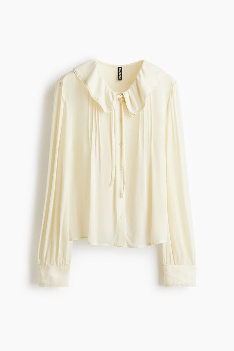 Collared viscose blouse