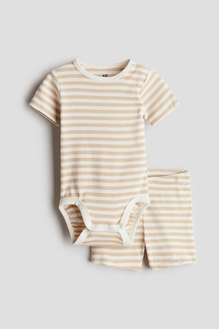 2-piece ribbed cotton set