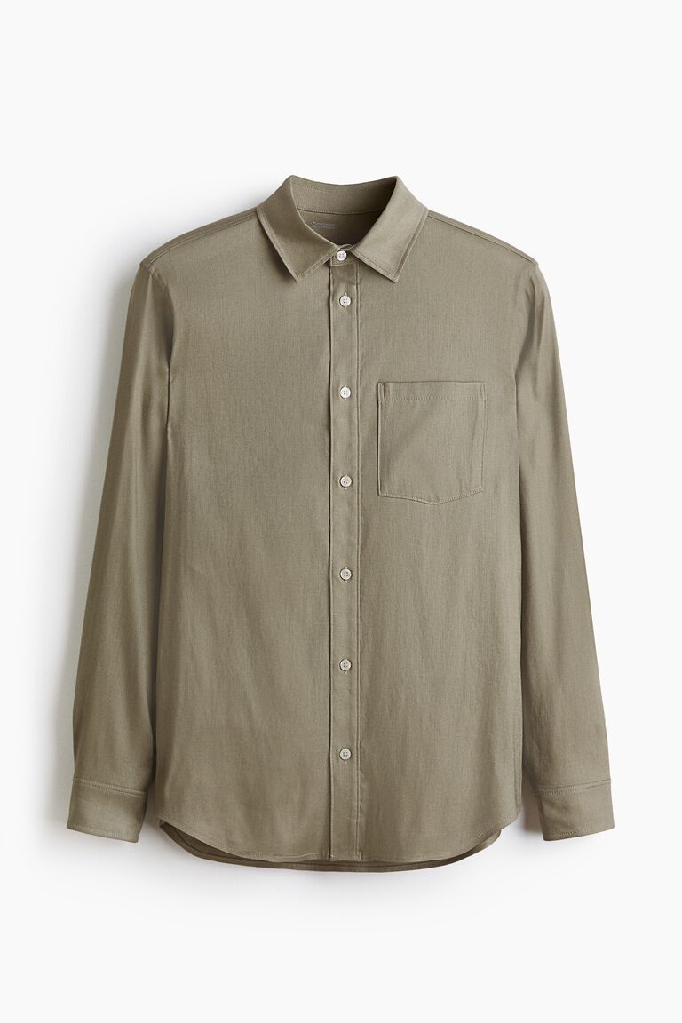 Easy Care Regular Fit Linen-blend shirt