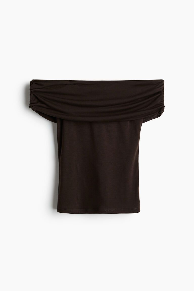 Gathered off-the-shoulder top