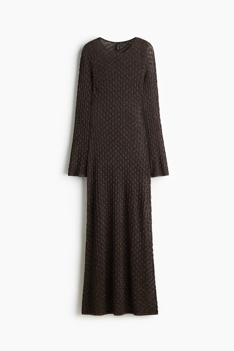 Pointelle-knit maxi dress