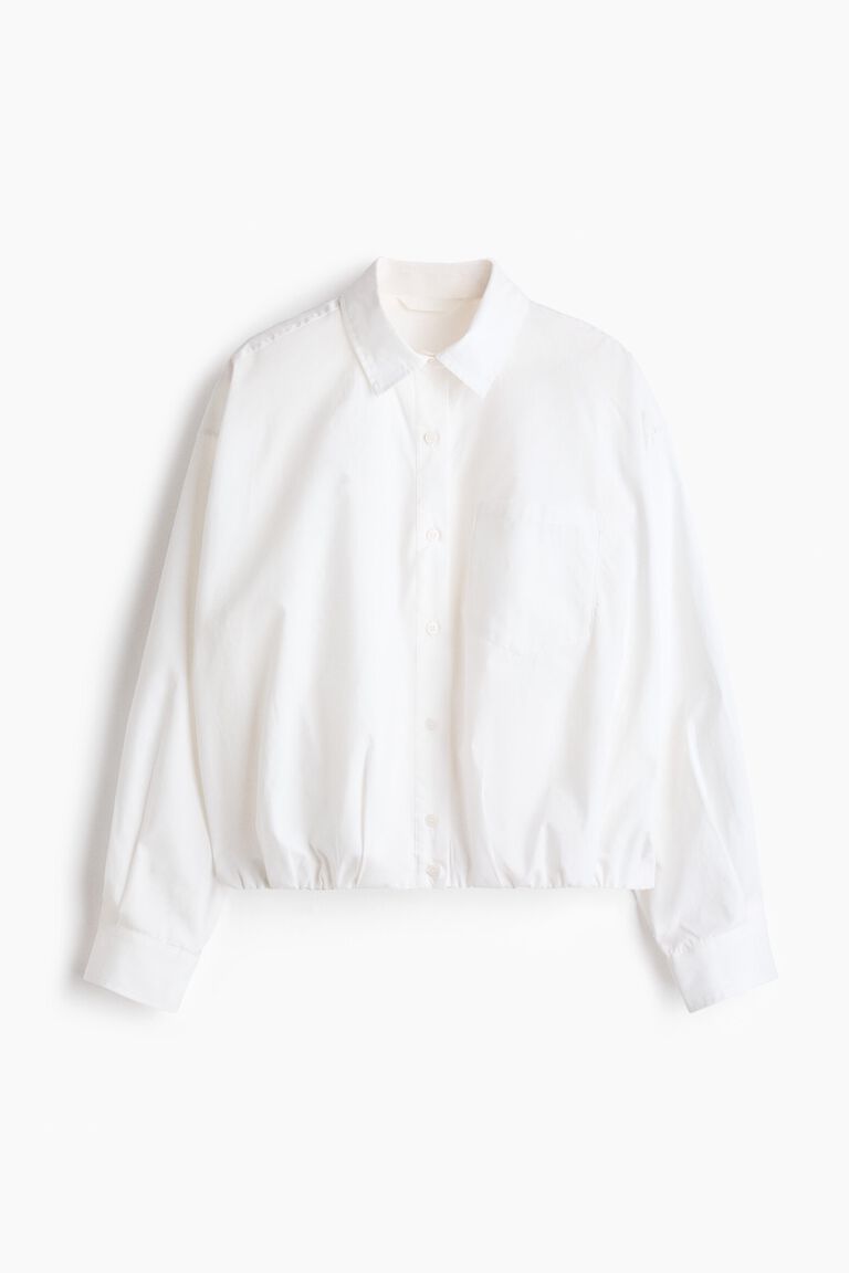 Bubble-hem cotton shirt
