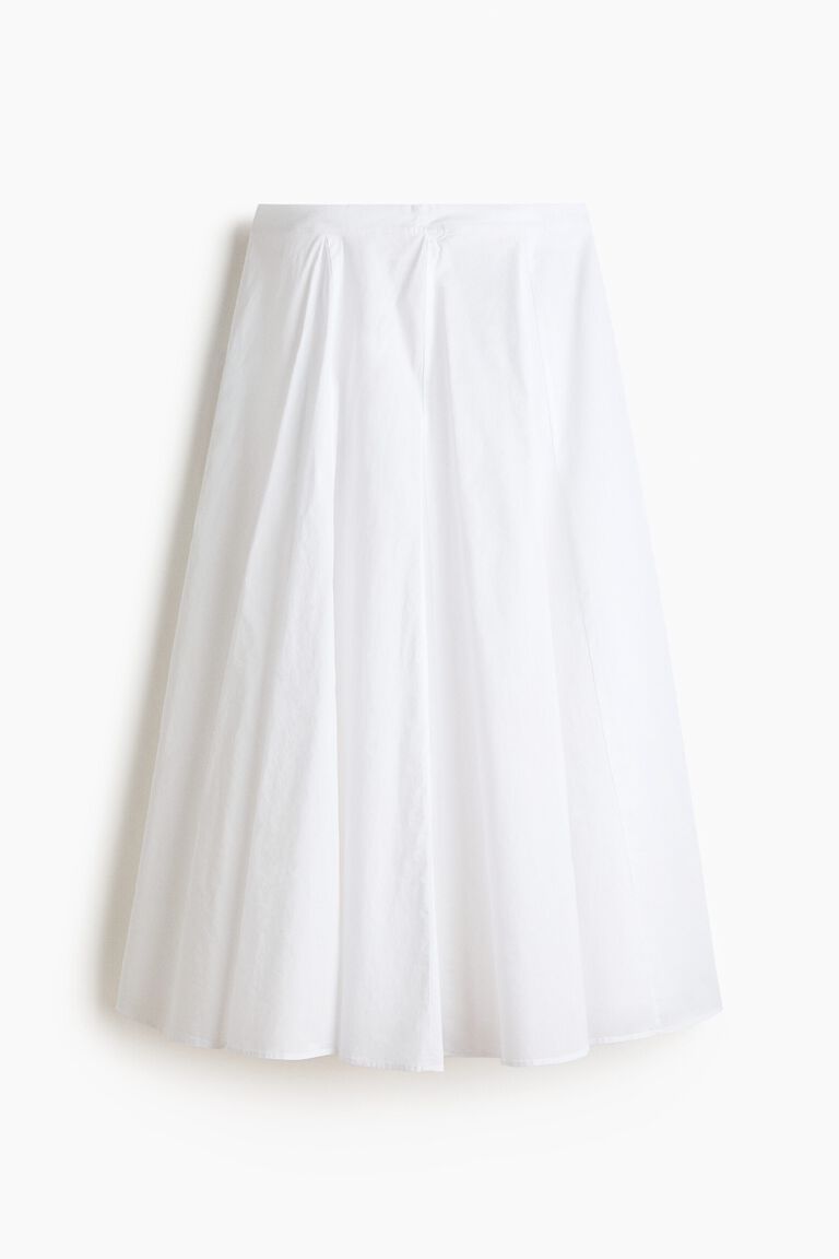 Pleated cotton skirt
