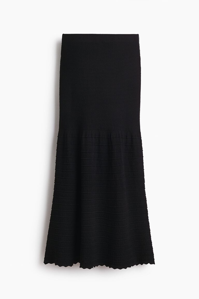Textured-knit skirt