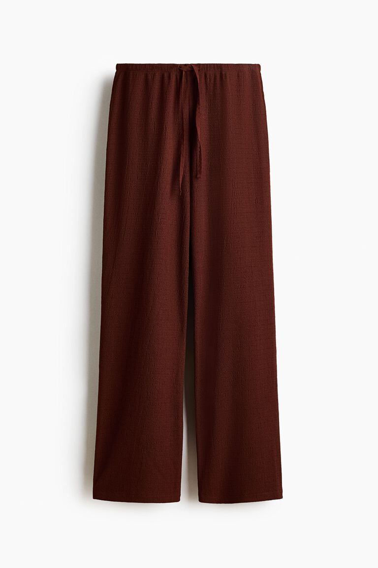 Textured jersey trousers
