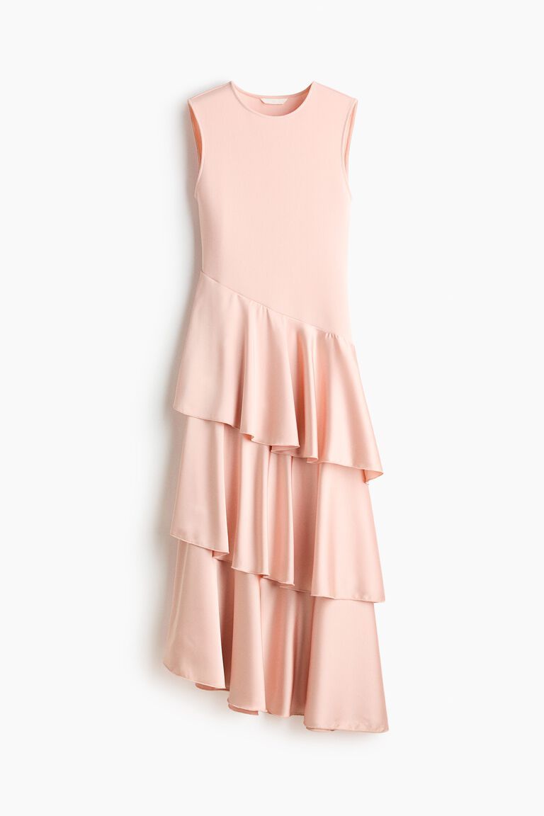 Satin-skirt Ponte di Roma dress