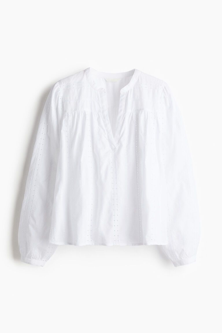 Embroidered cotton blouse