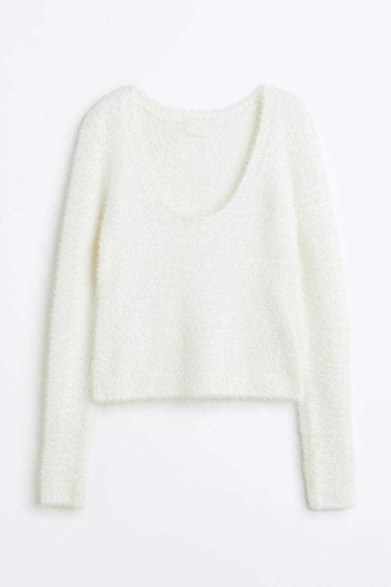 Fluffy-knit jumper