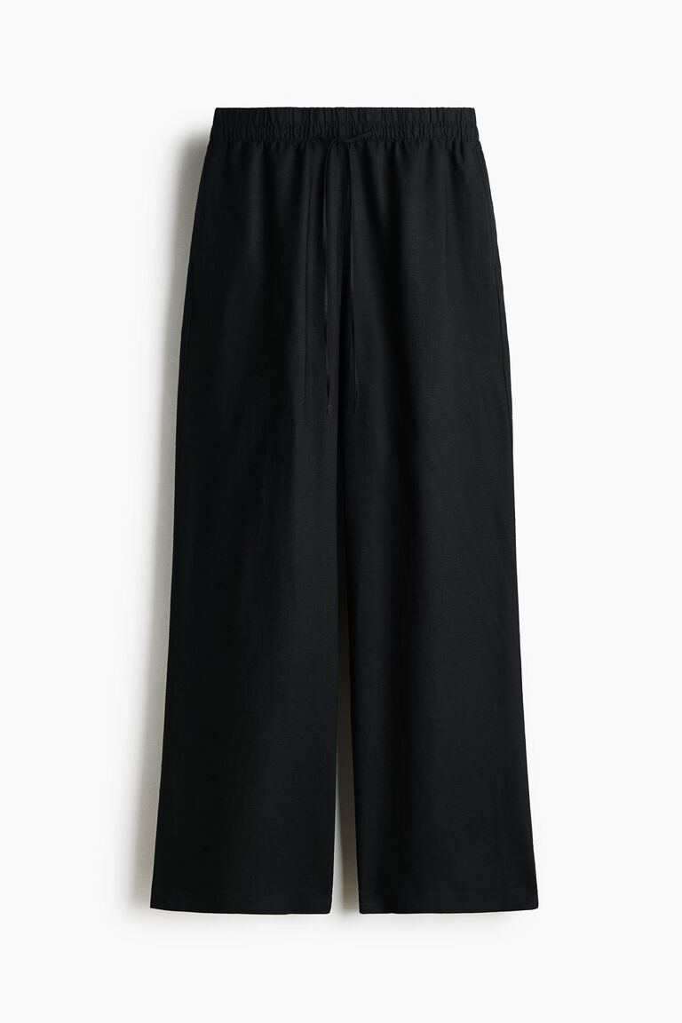 Linen-blend trousers