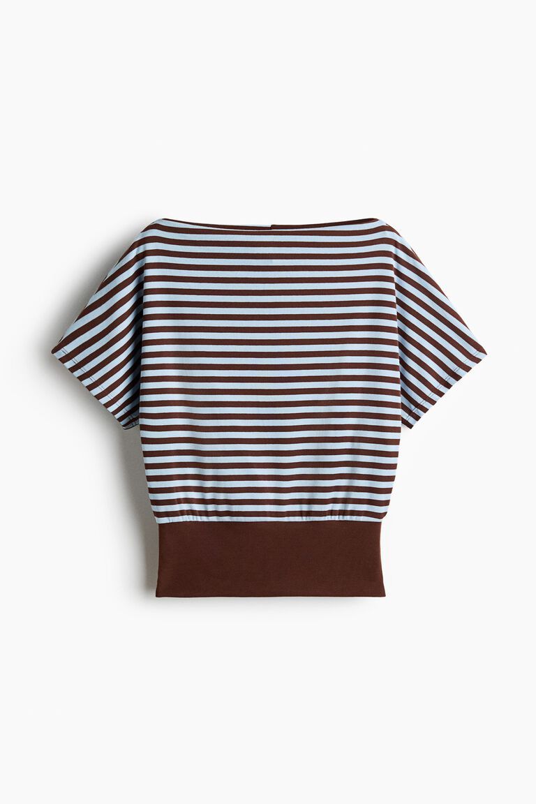 Boat-neck cotton top