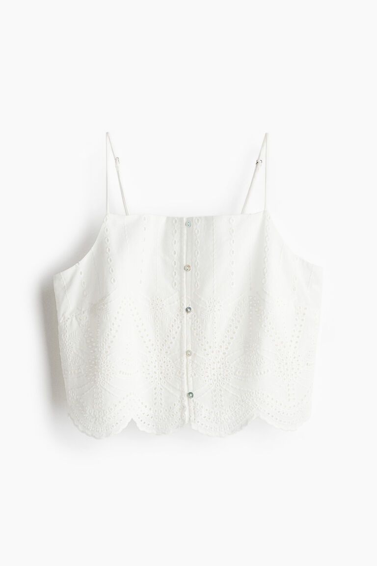 Broderie anglaise strappy top