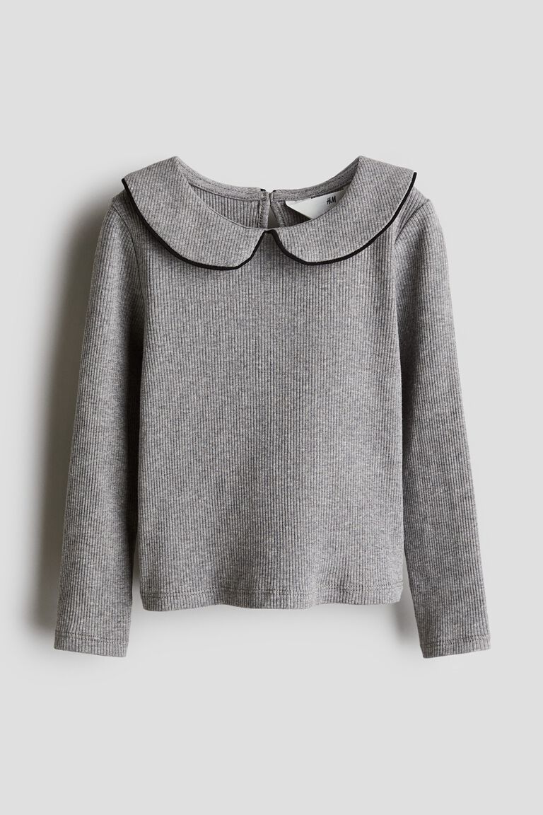Collared jersey top