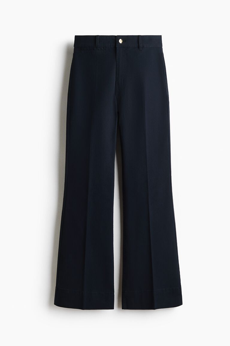 Flared canvas trousers