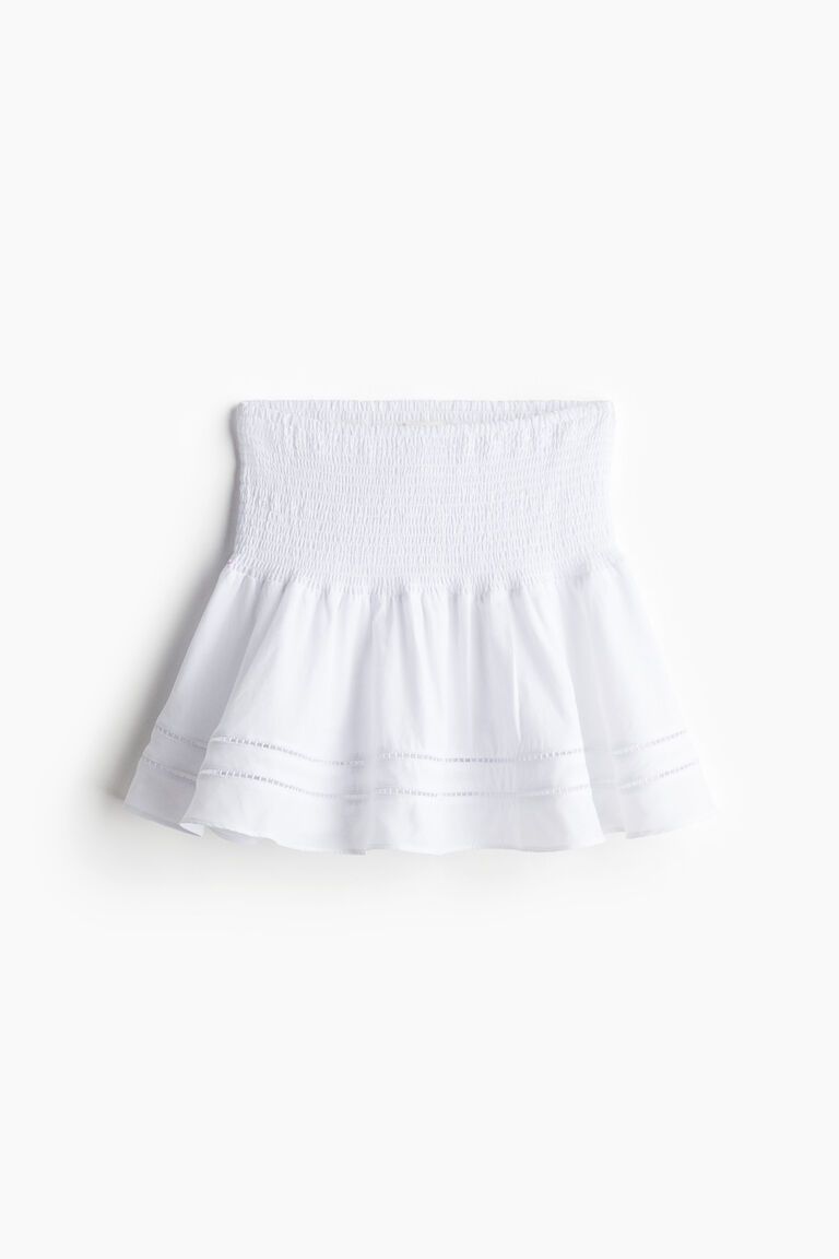 Smock-waisted mini skirt