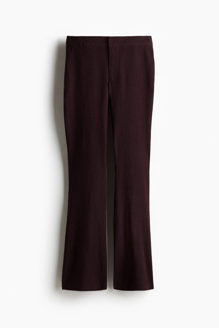 Linen-blend tailored trousers