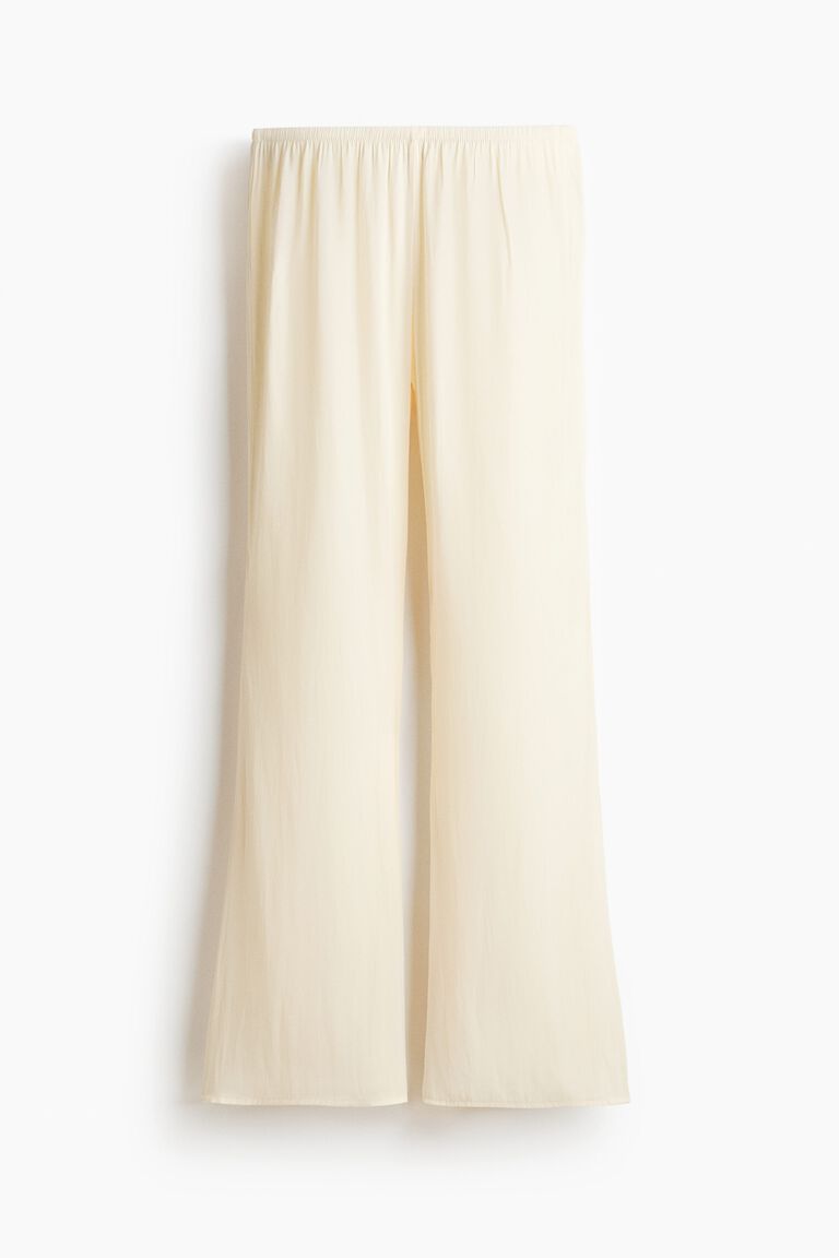 Flared satin trousers