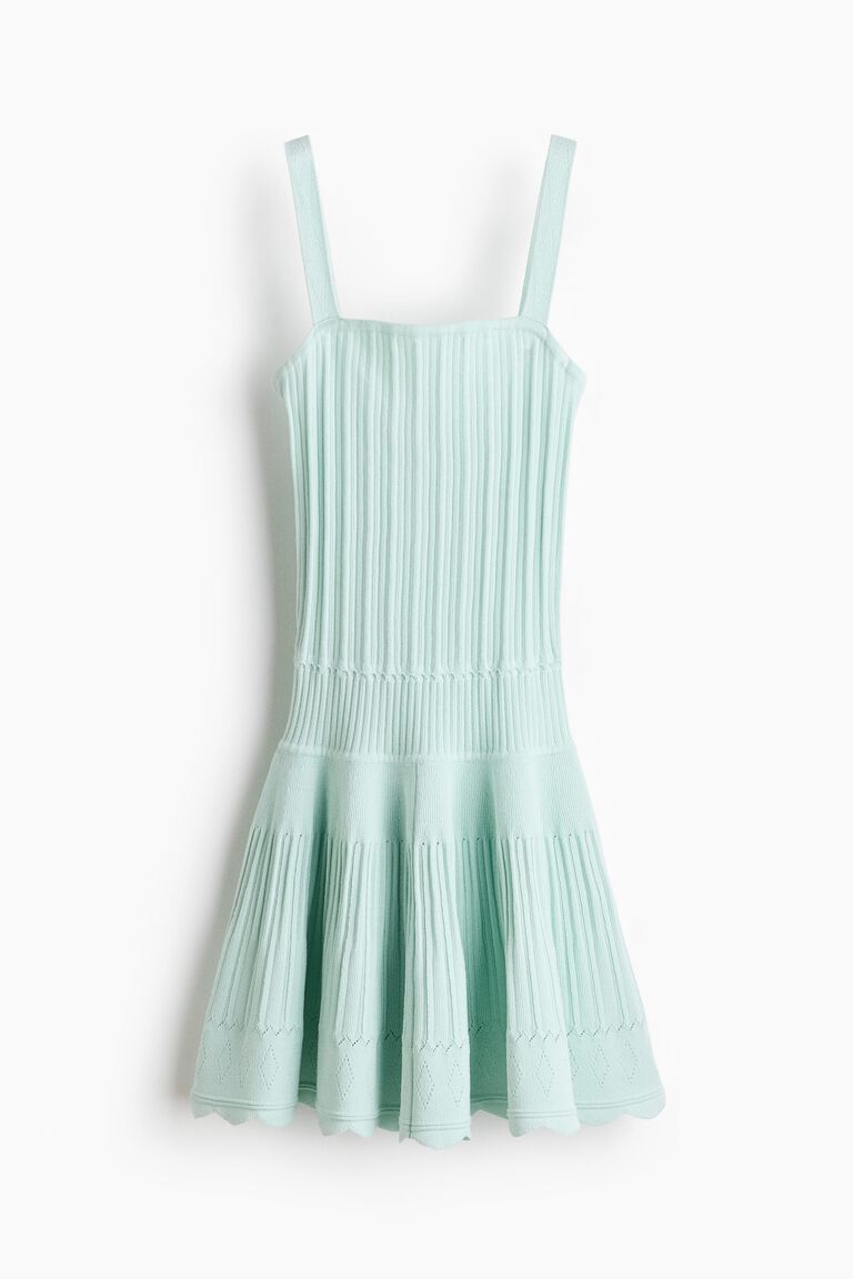 Knitted flared-skirt dress