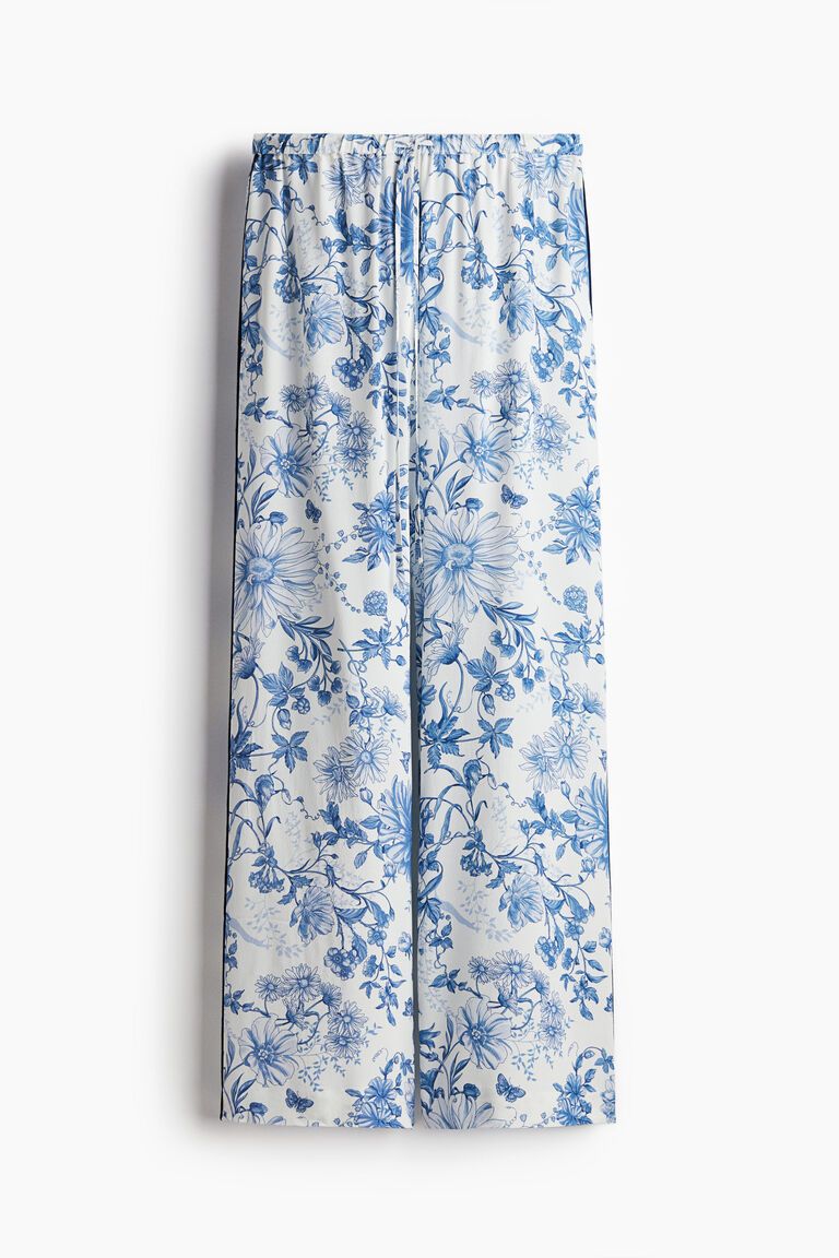 Crêpe drawstring trousers