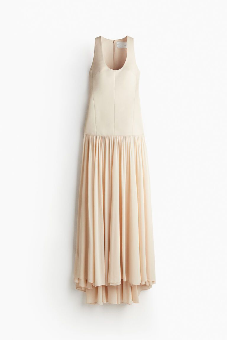 Sheer-skirt maxi dress