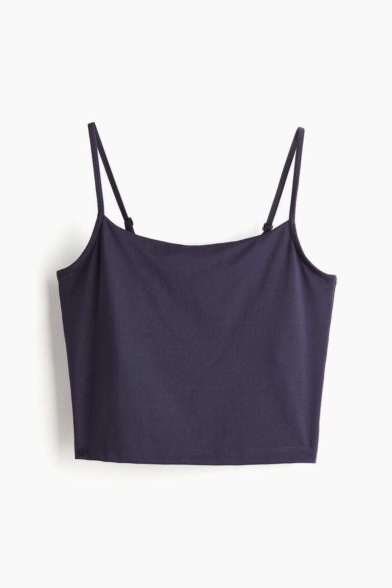 Cropped sports strappy top with DryMove™