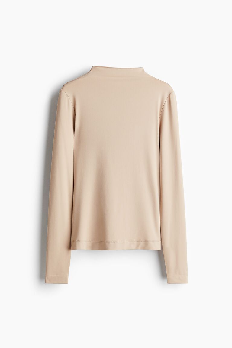Turtleneck microfibre top