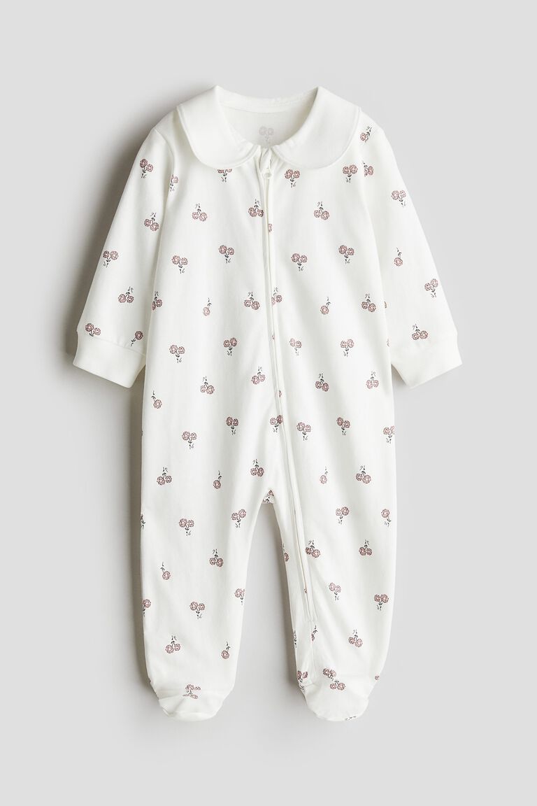 Collared zip-up sleepsuit