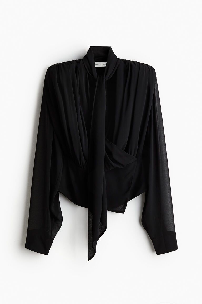 Draped chiffon blouse