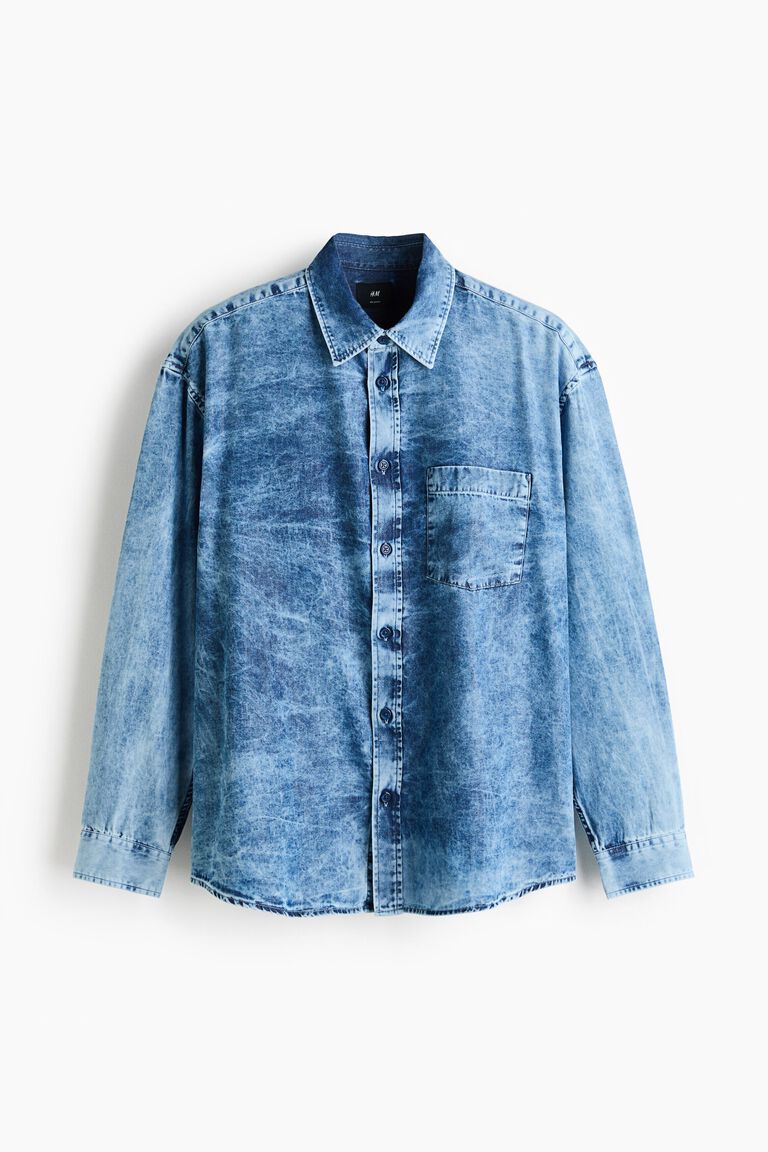Relaxed Fit Washed denim shirt