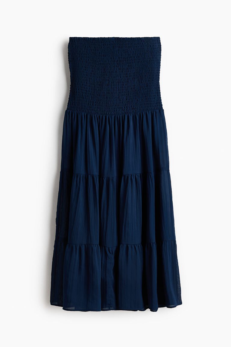 Smocked chiffon skirt