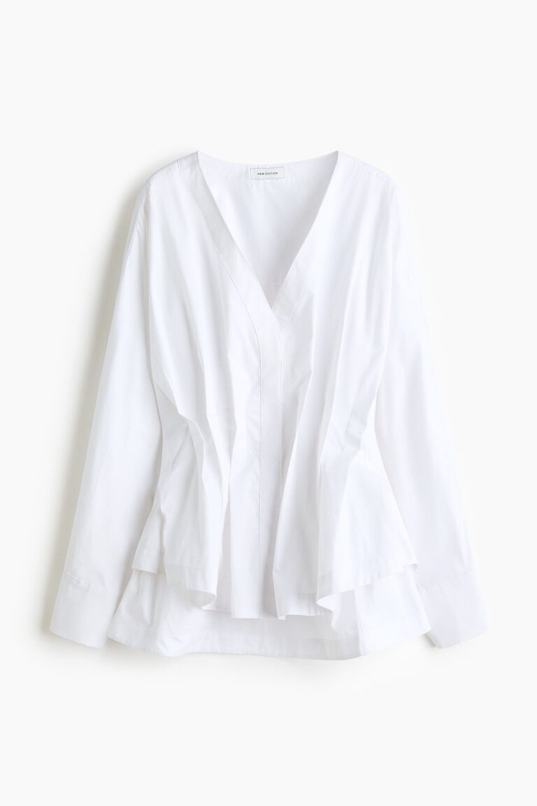 Waisted cotton blouse