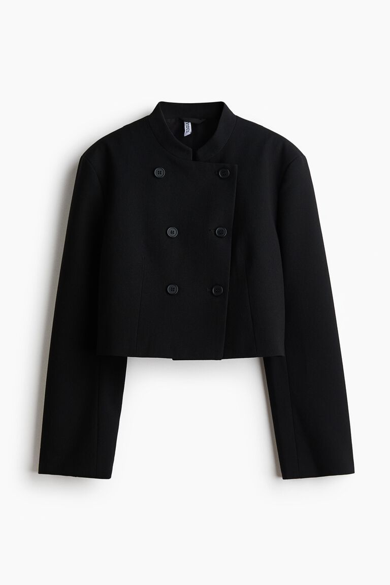 Cropped double-breasted blazer