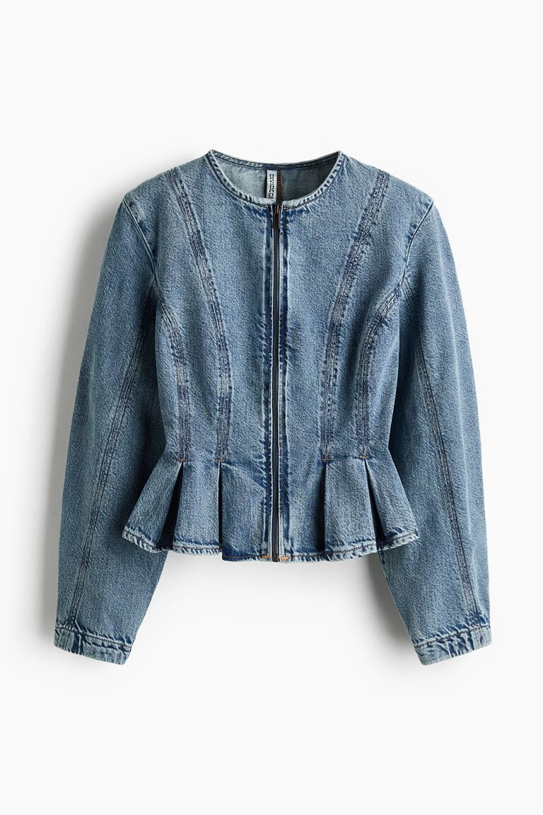 Denim peplum blouse