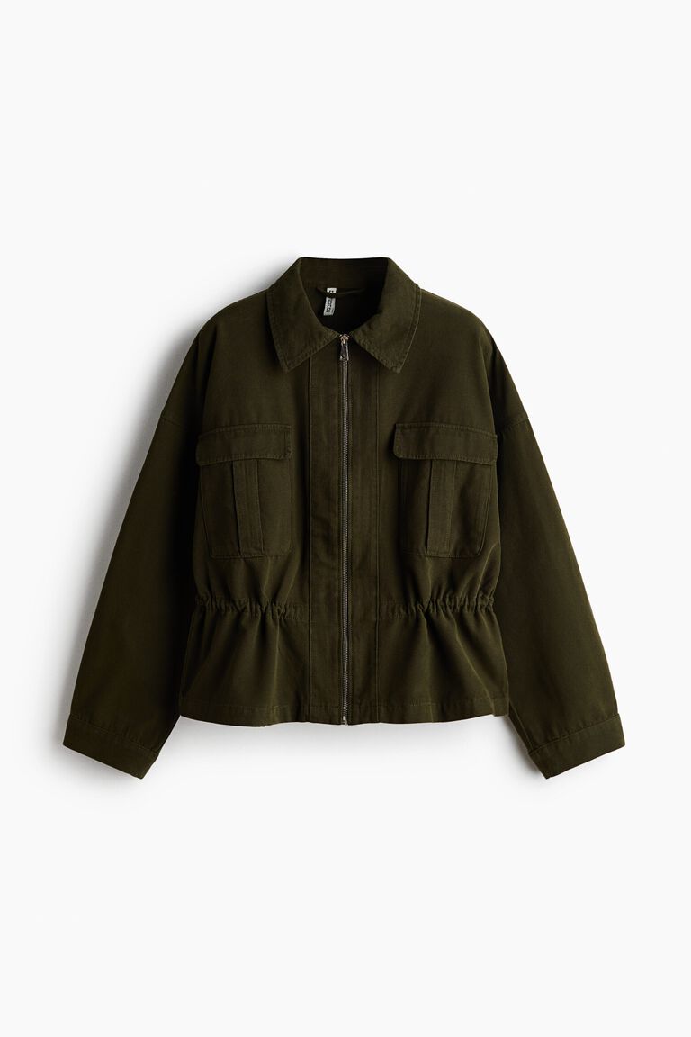 Drawstring-detail utility jacket