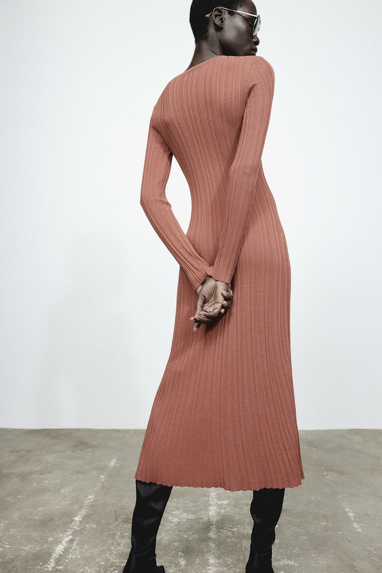 Rib-knit dress
